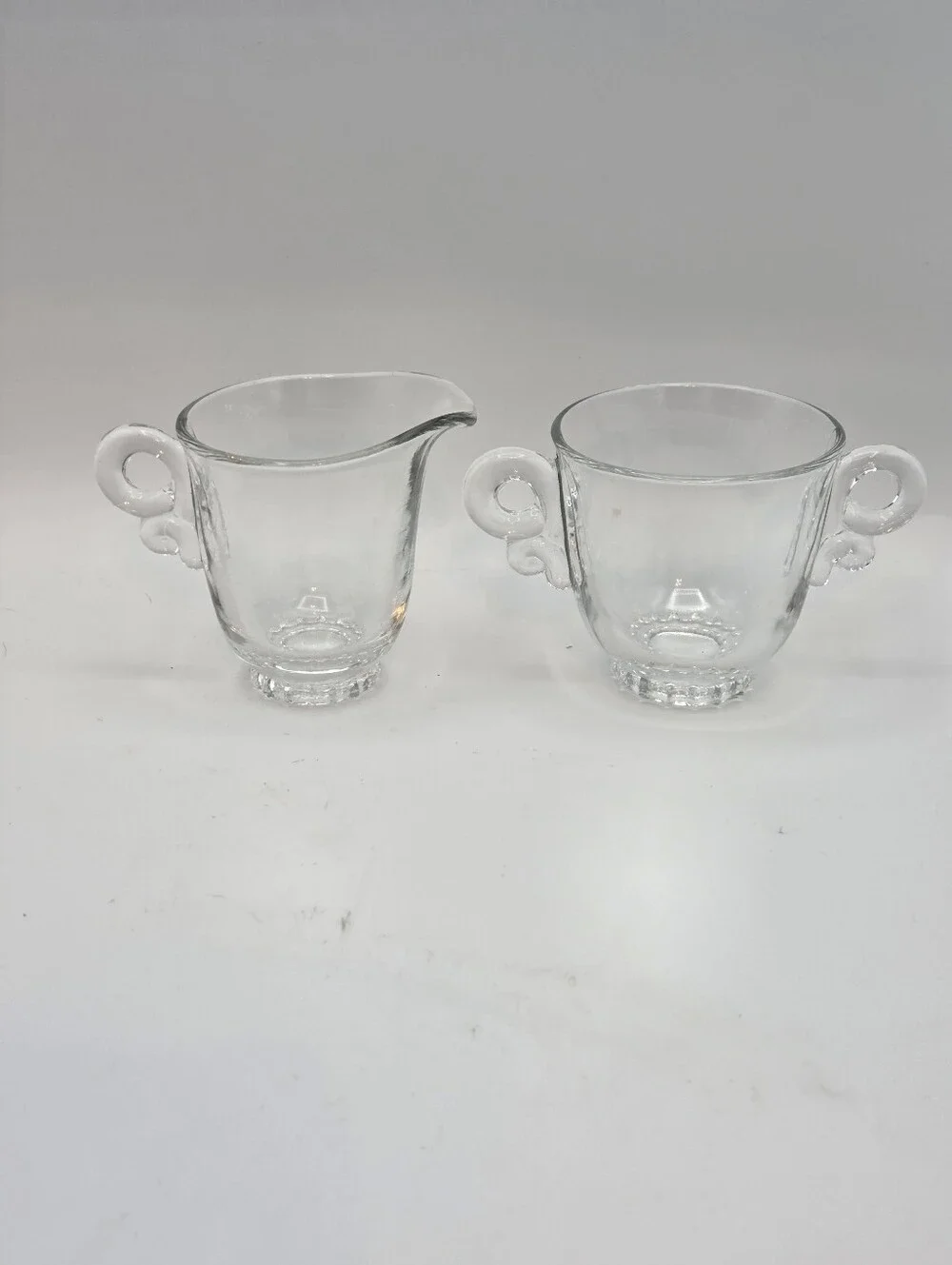 Heisey Lariat Footed Cream and Open Sugar Set